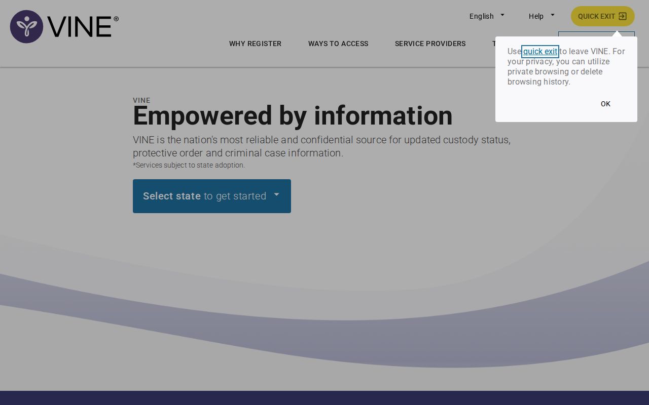 Clark County VINELink release check service overview